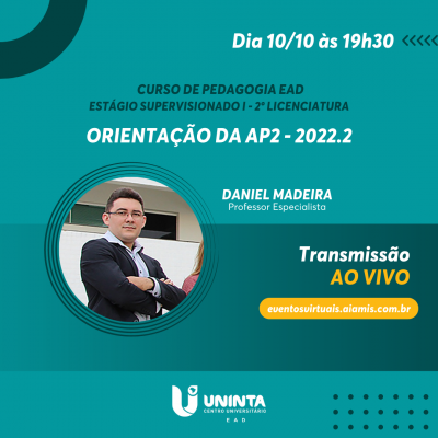 ORIENTAÇÃO DA AP2 - 2022.2 - ESTÁGIO I - 2ª LICENCIATURA EM PEDAGOGIA EAD