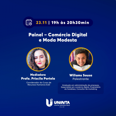 3ª semana do Empreendedorismo do Uninta EAD - Painel - Comercio Digital e Moda Modesta