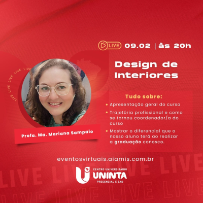 Acolhida aos alunos do curso de Design de Interiores semestre 2023.1