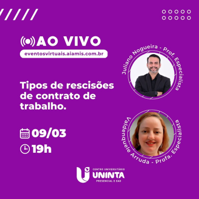 Tipos de rescisões de contrato de trabalho.