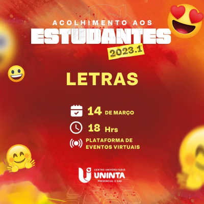 Acolhida aos alunos do curso de Letras do semestre 2023.1