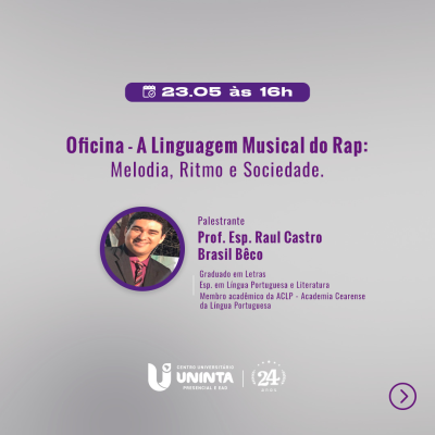 VI SEMANA ACADÊMICA DE LETRAS - A Linguagem Musical do Rap: Melodia, Ritmo e Sociedade.