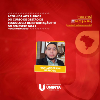 Acolhida aos alunos do curso de Gestão de Tecnologia de Informação (TI) do semestre 2024.1