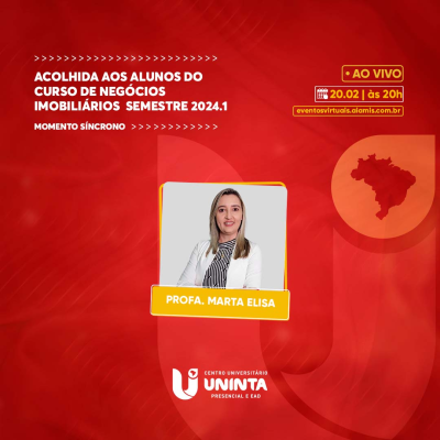 Acolhida aos alunos do curso de Negócios Imobiliários  semestre 2024.1