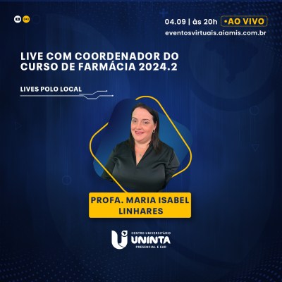 Live com coordenador do curso de  Farmácia 2024.2