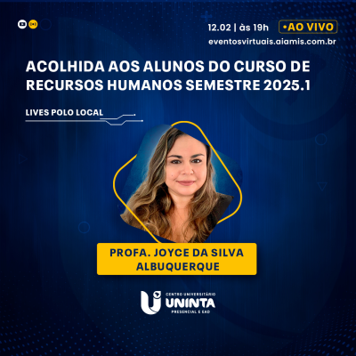Acolhida aos alunos do curso Recursos Humanos semestre 2025.1