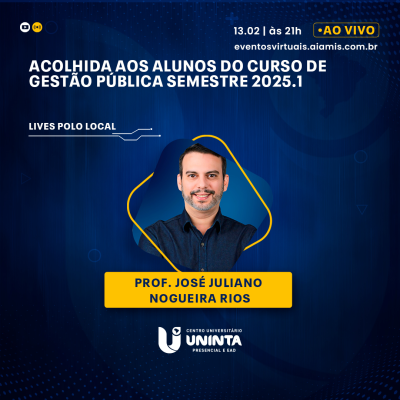 Acolhida aos alunos do curso de Gestão Pública do semestre 2025.1